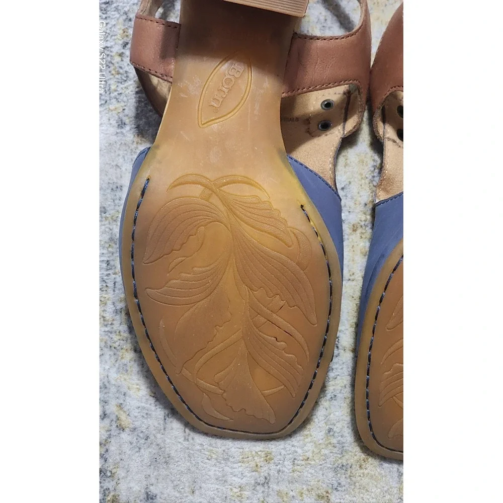$135 Born Women's Blue Swinton Leather Slingback Sandals -  Size 9M